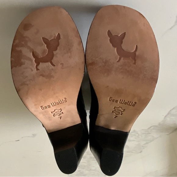 Anthropologie Gee WaWa Black Caged Vamp Leather Open Toe Platform Booties Size 7 - Picture 5 of 11